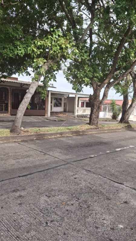 Street view of single-story suburban houses with greenery in Las Acacias Panama City