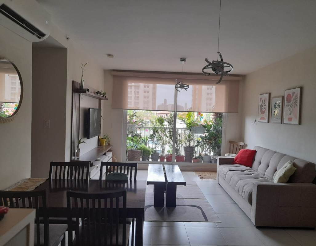 Open concept living and dining room with contemporary furniture PH Torres de Versalles II Costa Sur Panama