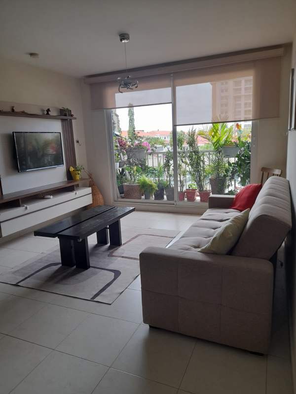 Wide hallway with built-in closets and modern lighting PH Torres de Versalles II Costa Sur Panama