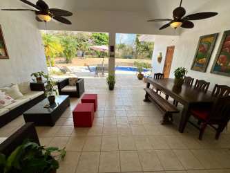 Private pool with tropical landscaping at country estate in Punta Barco for sale near Coronado