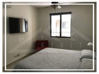 Modern master bedroom with window, AC, fan, built-in closet in PH Mosaic Panama Pacifico