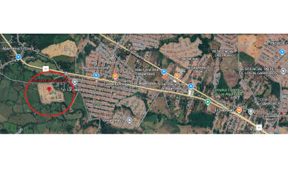 Aerial map of Residencial Bariloche Los Algarrobos showing property location in Dolega Chiriquí