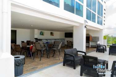 Kitchen area with induction stove microwave refrigerator remodeled Ibiza Coronado Panama