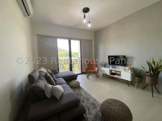 Modern open kitchen with breakfast bar smart Alexa enabled apartment PH River Valley Panama Pacifico