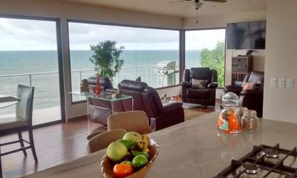 Spacious open living space with panoramic ocean views in Casa Caracol Playa Corona Panama