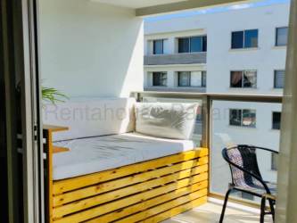 Apartment balcony overlooking mountains and green areas in Woodlands Panama Pacifico