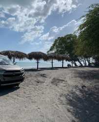 Open concept living dining with high ceilings in beach house San Carlos Panama