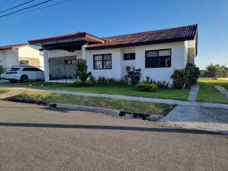 Private swimming pool and tropical garden fenced yard San Carlos Panama