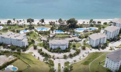 Open kitchen with granite countertops and built-in oven at Bijao Beach Club Panama