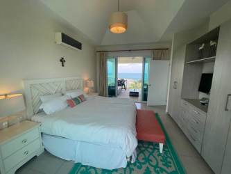 Spacious balcony with ocean views ceiling fan outdoor sofa Bijao Panama