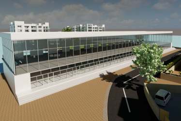 Modern glass fronted commercial building design on Playa Venao Investment land Panama