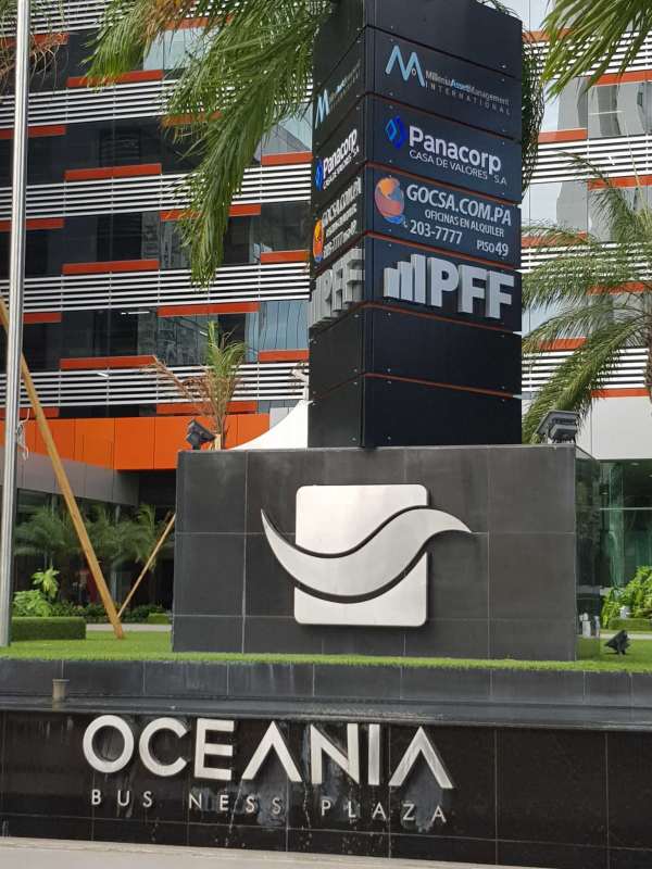 Modern lobby with concierge and multiple elevators Oceania Business Plaza Panama City