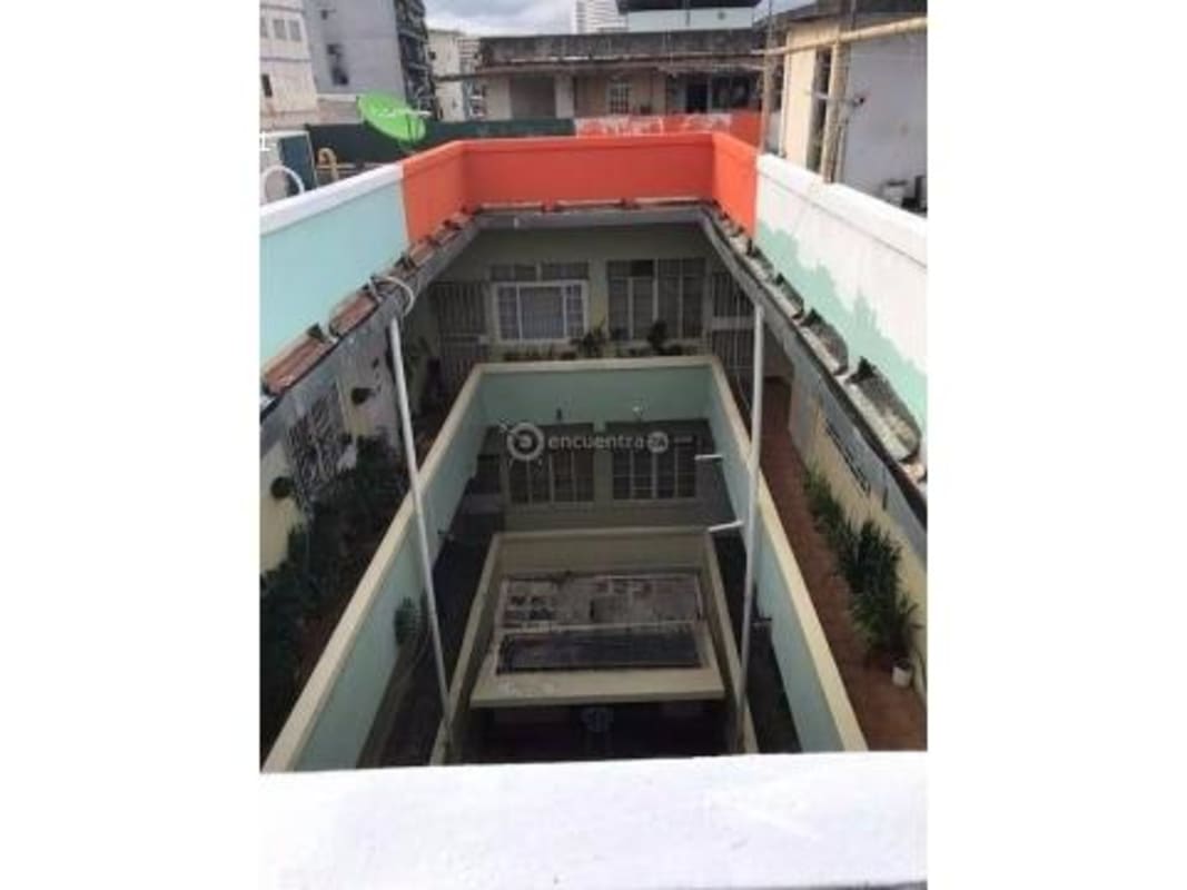 Central open-air colonial courtyard inside investment property in Casco Viejo Panama