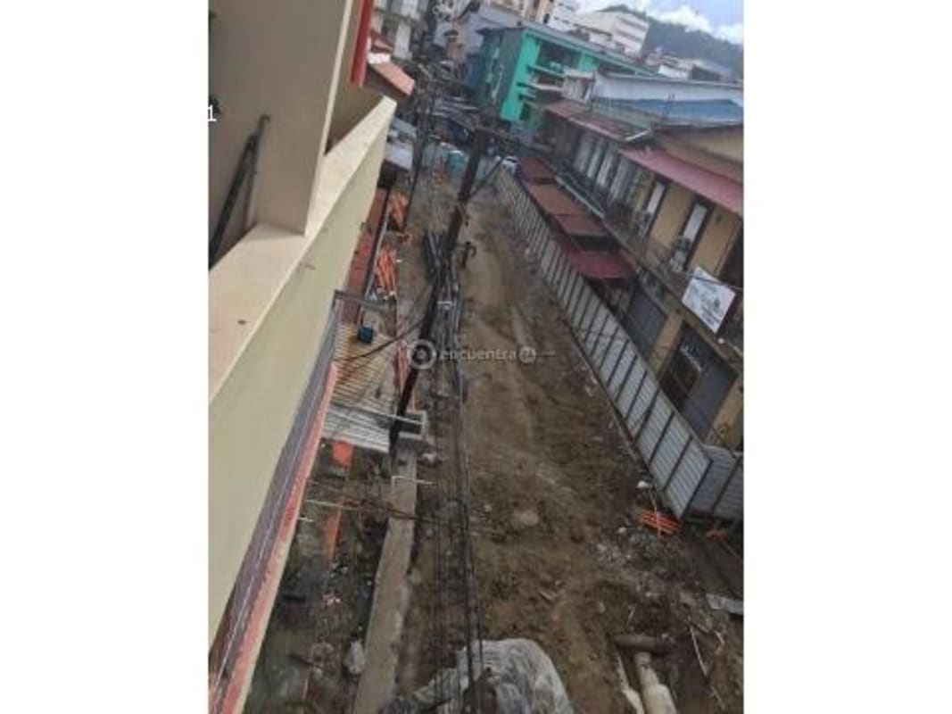 Interior courtyard of colonial mixed-use property with balconies Casco Viejo Panama